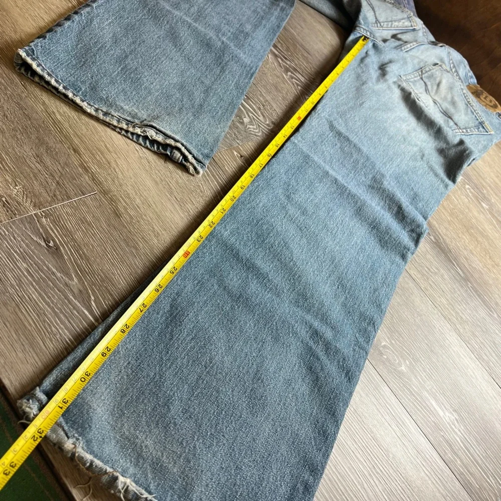 Bullhead Jeans Mens 32 Light Blue Straight Leg Distressed Y2K Skater Denim